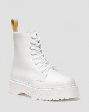 Women's Dr Martens Vegan Jadon II Boot Kemble Mono Platforms Boots White | Australia_Dr95338
